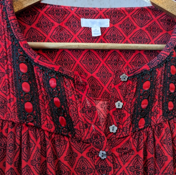 Secret Treasures Red Plush Nightgown- 2X - Picture 2 of 8